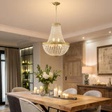 French Empire K9 crystal chandelier in brushed brass