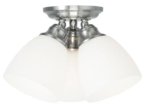 Livex Somerville 3 Light Brushed Nickel Ceiling Mount - C185-13664-91