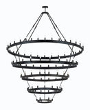Wrought Iron Vintage Barn Metal Castile 5 Tier Chandelier Chandeliers Industrial Loft Rustic Lighting W 63" H 87" - G7-3428/30+24+18+12+6