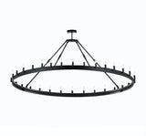 Wrought Iron Vintage Barn Metal Castile One Tier Chandelier Chandeliers Industrial Loft Rustic Lighting W 70" H 33" - G7-B48B/3428/66