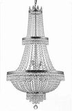 Set of 3-1 French Empire Crystal Chandelier Lighting H50" X W24" - Great for The Dining Room, Living Room! and 2 Empire Crystal Wall Sconce Lighting H 18" X W 9.5" X D 5" - A500-1EA CS/870/15 + 2EA CS/4/5/WALLSCONCE