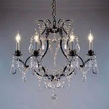 Swarovski Crystal Trimmed Chandelier Wrought Iron Crystal Chandelier H19" X W20" - A83-3030/6Sw