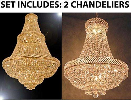 Set Of 2 - 1 For Entryway/Foyer And 1 For Dining Room French Empire Empress Crystal (Tm) Chandeliers Chandelier Lighting - 1Ea Cg/448/48 + 1Ea Cg/448/9 A500-