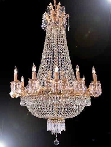 Swarovski Crystal Trimmed Chandelier French Empire Crystal Chandelier H32" X W25" - A500-1280/8+4Sw