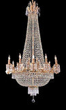 French Empire Gold Crystal Chandelier Chandeliers Lighting W 25" H52" 12 Lights - Great for The Dining Room, Foyer, Entry Way, Living Room! - A500-C7/1280/8+4