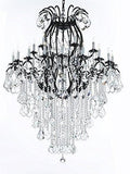 Swarovski Crystal Trimmed Wrought Iron Crystal Chandeliers Lighting Empress Crystal (TM) H60" W46" Perfect for an Entryway or Foyer! - A500-B12/3034/18+6SW