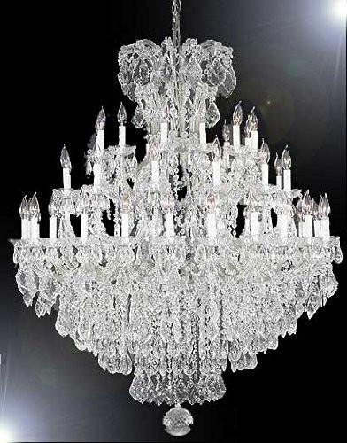 Swarovski Crystal Trimmed Chandelier Chandelier Crystal Chandeliers Lighting Dressed Swarovski Crystal 52X60 - A500-Silver/2756/36+1Sw