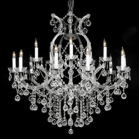 Swarovski Crystal Trimmed Chandelier New Crystal Chandelier 37X38 W/Crystal Balls - A500-Silver/Balls//21510/15+1 Sw