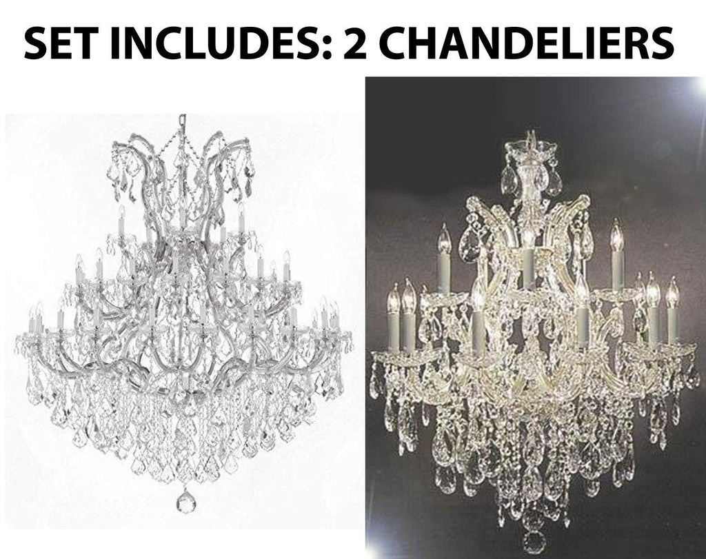 Set of 2-1 Large Foyer/Entryway Maria Theresa Empress Crystal (tm) Chandeliers Lighting! H 60" W 52" and 1 Chandelier Crystal Lighting Chandeliers H30 X W28 - CS/B12/2756/36+1 + CS/21532/12+1 A500-