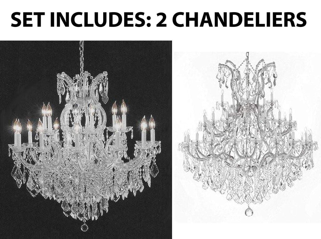 Set of 2-1 Chandelier Crystal Lighting Empress Crystal (TM) H38" W37" and 1 Large Foyer/Entryway Maria Theresa Empress Crystal (tm) Chandeliers Lighting! H 60" W 52" - CS/1/21510/15+1 + CS/B12/2756/36+1 A500-