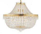 Nail Salon French Empire Crystal Chandelier Lighting - Great for The Dining Room, Foyer, Entryway, Family Room, Bedroom, Living Room and More! H 30" W 36" - A500-H30/CG/4199/25