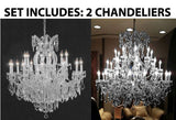 Set of 2-1 Chandelier Crystal Lighting Empress Crystal (TM) Chandeliers H 38" W37" and 1 Large Foyer/Entryway Maria Theresa Empress Crystal (tm) Chandelier Chandeliers Lighting! H 52" W 52" - 1EA CS/1/21510/15+1 + 1EA CS/918/36 A500-