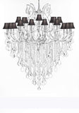 Swarovski Crystal Trimmed Chandelier Lighting Chandeliers H59"XW46" Great for The Foyer, Entry Way,Living Room, Family Room and More! w/Black Shades - A500-B12/BLACKSHADES/CS/2MT/24+1SW