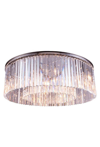 C121-1208F43PN/RC By Elegant Lighting - Sydney Collection Polished nickel Finish 10 Lights Flush Mount