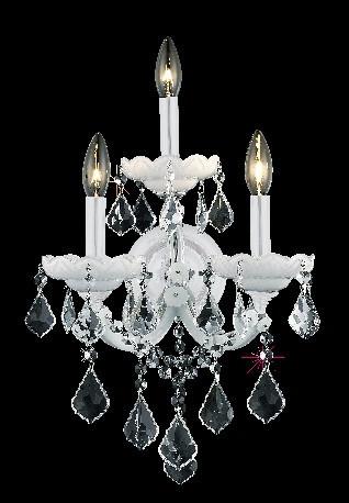 C121-2800W3WH/RC By Elegant Lighting Maria Theresa Collection 3 Light Wall Sconces White Finish