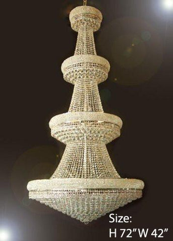 Swarovski Crystal Trimmed Chandelier Gold Empire Crystal Chandelier Foyer / Entryway Lighting H72" W42" - A500-CG/5414/36 SW