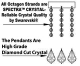 Swarovski Crystal Trimmed Chandelier Empire Chandelier H50" W30" With Black Shades - A500-Sc/Blackshade/1280/10+5Largesw